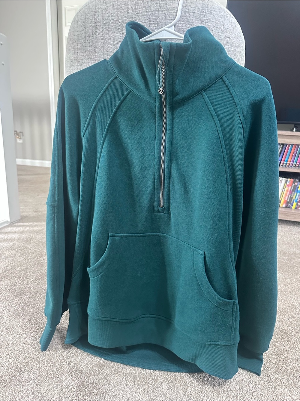 Lululemon Scuba Oversized Funnel Neck Half Zip Long XS/S Storm Teal